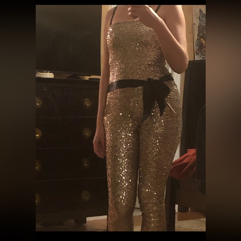 Bebe sequin jumpsuit